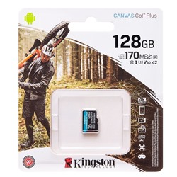 Карта флэш-памяти MicroSD 128 Гб Kingston Canvas Go Plus UHS-I U3 V30 A2 (170/70 Mb/s) без адаптера (class 10) (black)