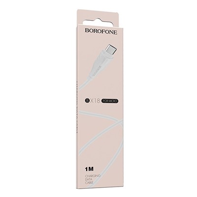 Кабель USB - micro USB Borofone BX18  100см 2,4A  (white)