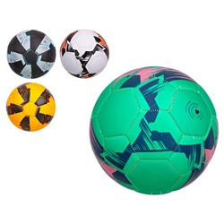 Мяч футбольный двухслойный, вес 320 гр, 4 цв. в ассорт. (зеленый, желтый, черный, белый), диаметр 22
