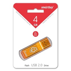 Флэш накопитель USB  4 Гб Smart Buy Glossy (orange)