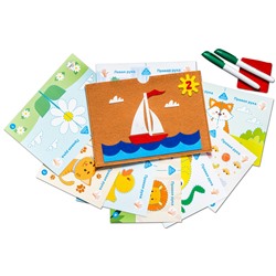 Набор карточек для рисования двумя руками "Кораблик" (уровень 2)