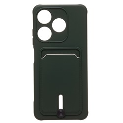 Чехол-накладка - SC304 с картхолдером для "TECNO Spark 10C" (dark green) (228164)