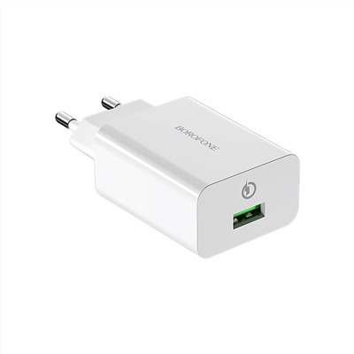 Адаптер Сетевой с кабелем Borofone BA21A Long QC3.0 USB 3A/18W (USB/Type-C) (white)