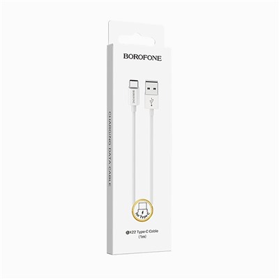 Кабель USB - Type-C Borofone BX22  100см 3A  (white)