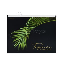 Папка на молнии с расширением "Tropicana" A4 (320x240х25 мм) 180 мкм, непрозрачная, с рисунком, тиснение фольгой, индивидуальная маркировка, 2 дизайна ассорти