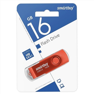 Флэш накопитель USB 16 Гб Smart Buy Twist 3.0 (red)