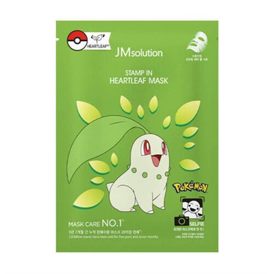 JMsolution Маска тканевая противовоспалительная с хауттюйнией - Stamp in heartleaf mask pokemon,30мл