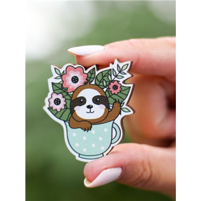 Значок Sloth in flowers
