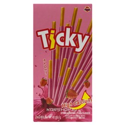 Печенье палочки в клубничной глазури Ticky, Таиланд, 40 г Акция