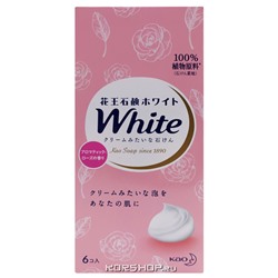 Кусковое туалетное мыло с ароматом розы White KAO (6 шт.), Япония, 510 г Акция