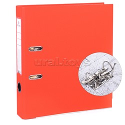 Папка с арочным механизмом A4 50 мм PP разобранная, металлическая окантовка, запечатка форзаца, наварной карман с этикеткой, оранжевая