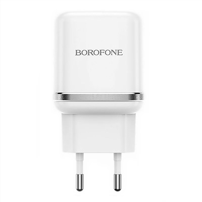 Адаптер Сетевой с кабелем Borofone BA36A High QC3.0 USB 3A/18W (USB/Type-C) (white)