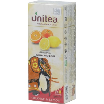 UNITEA. Orange & Lemon черный 50 гр. карт.пачка, 25 пак.