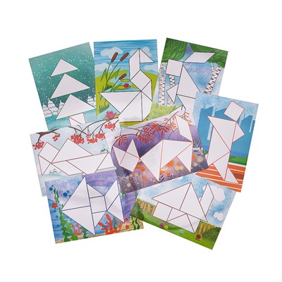 Мировая головоломка "Танграм с набором карточек "Кроха"
