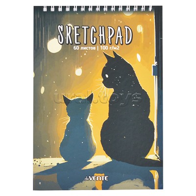 Скетчпад-перевертыш А5 (145x210 мм) 60 л. "Two Cats"