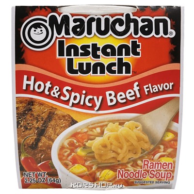 Лапша б/п со вкусом острой говядины Instant Lunch Maruchan, США, 64 г. Акция