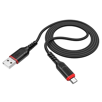 Кабель USB - micro USB Hoco X59 Victory PD (повр.уп)  100см 2,4A  (black)