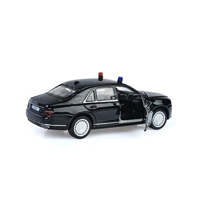 Машина металл Аурус Сенат 12 см, (свет-звук, двери, багаж, черный) инерц., в коробке