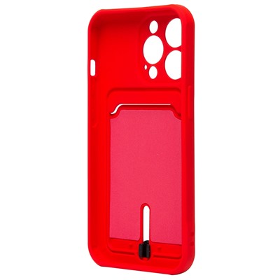 Чехол-накладка - SC304 с картхолдером для "Apple iPhone 13 Pro" (red) (208492)