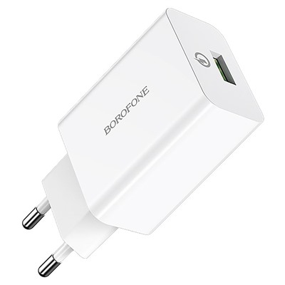 Адаптер Сетевой с кабелем Borofone BA21A Long QC3.0 USB 3A/18W (USB/Micro USB) (white)