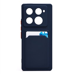Чехол-накладка - SC337 с картхолдером для "Infinix Note 40 Pro 4G" (dark blue) (230697)