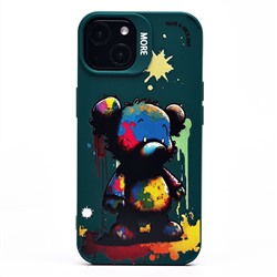 Чехол-накладка - SC335 для "Apple iPhone 13"  (медведь) (dark green) (227073)