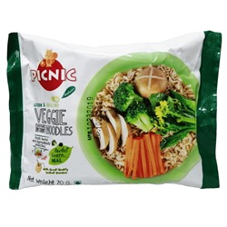 Лапша б/п со вкусом Том ям с овощами Picnic (пакет), Таиланд, 70 г
