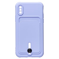 Чехол-накладка - SC304 с картхолдером для "Apple iPhone X/iPhone XS" (light violet) (218017)