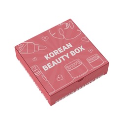 Коробка для подарка "Корейский бьютибокс" кораллового цвета, 15*15*7см
