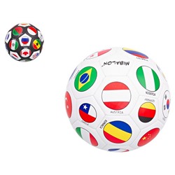 Мяч футбольный двухслойный, вес 320 гр, 2 цвета в ассортименте, диаметр 22 см (№5), 21*17*10 см