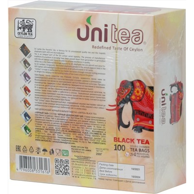 UNITEA. Black tea 200 гр. карт.пачка, 100 пак.