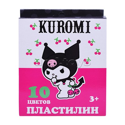 Пластилин 10 цветов "Kuromi" 200 гр, стека пластиковая, картонная упаковка с европодвесом