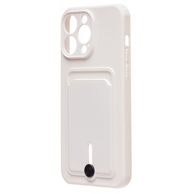 Чехол-накладка - SC304 с картхолдером для "Apple iPhone 14 Pro Max" (white)