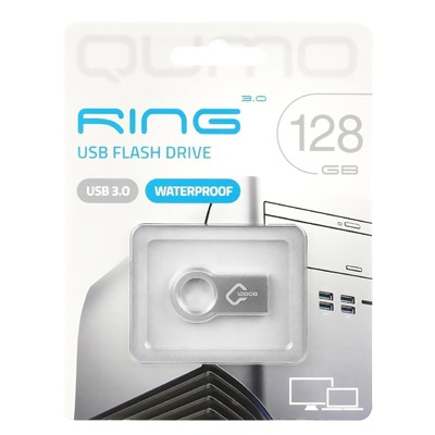 Флэш накопитель USB 128 Гб Qumo Ring 3.0 (metallic)