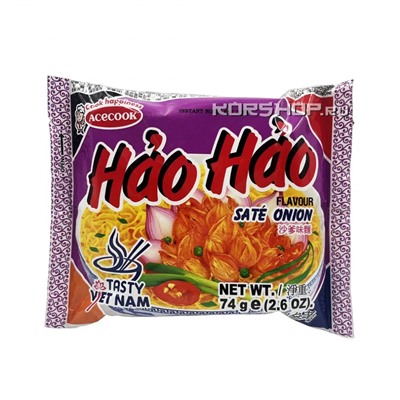 Лапша б/п HAO HAO со вкусом Соте с зеленым луком Acecook (пакет), Вьетнам, 74 г Акция