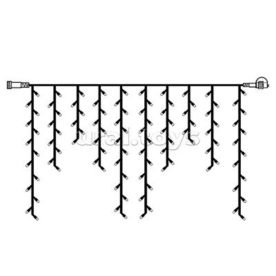 Электрогирлянда-занавес, светодиодная 3*0,7м, 96 ламп. теплый белый