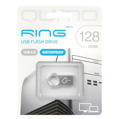 Флэш накопитель USB 128 Гб Qumo Ring 3.0 (metallic)