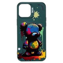 Чехол-накладка - SC335 для "Apple iPhone 12 Pro Max"  (медведь) (dark green) (227079)