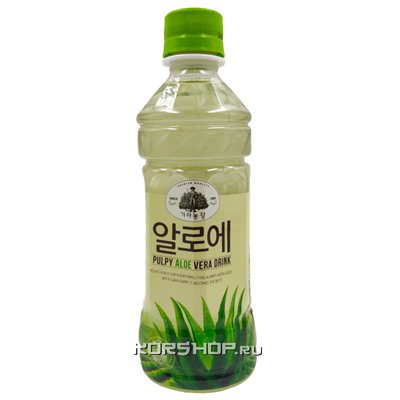 Напиток с Алоэ с добавлением мякоти и сахара Gaya Farm Woongjin, Корея, 340 мл. Акция