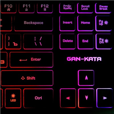 Клавиатура Dialog KGK-17U Gan-Kata мембранная игровая с подсветкой USB (black)