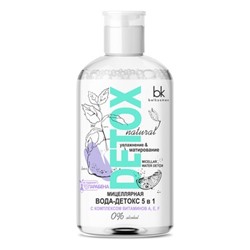 Belkosmex Detox natural Мицеллярная вода-детокс 5 в 1 легкое снятие макияжа для лица, глаз и губ, оптимальный уровень pH 500мл