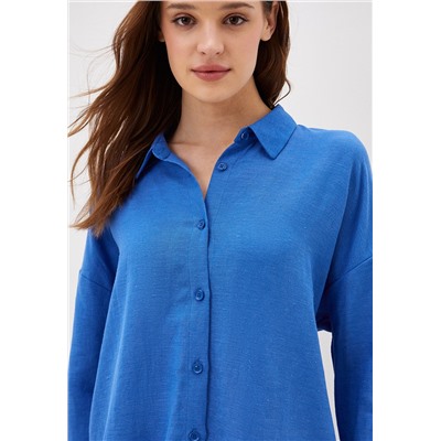 Блуза-рубашка, 53% лён, 47% вискоза, FABRETTI ZJ36-8