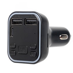 Автомобильный FM-трансмиттер - G38  2USB/Type-C (black)