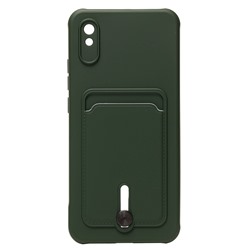 Чехол-накладка - SC304 с картхолдером для "Xiaomi Redmi 9A/Redmi 9i" (dark green) (208494)