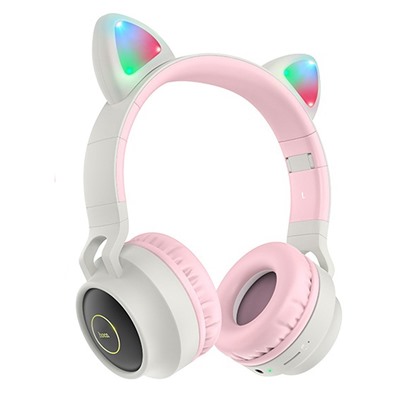 Bluetooth-наушники полноразмерные Hoco W27 (повр.уп) (gray/pink)