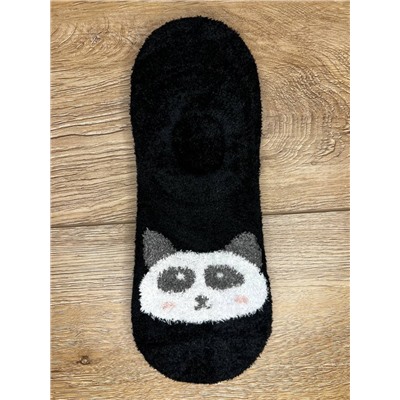 Носки-Тапочки Махровые "Панды" Черные