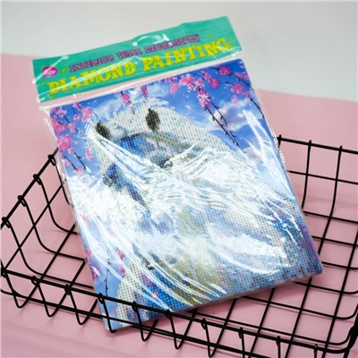 Алмазная мозаика "Лошадь", частичная выкладка, пластиковая подставка, 21*25 см
