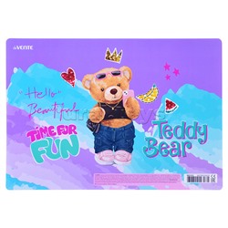 Покрытие настольное для лепки "Teddy Bear" 33x23 см, пластиковое 600 мкм, с цветным рисунком