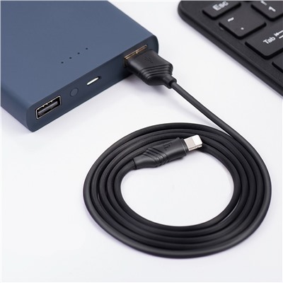 Кабель USB - Apple lightning Hoco X6 Khaki (повр. уп)  100см 2,4A  (black)