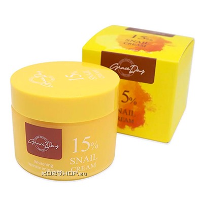 Восстанавливающий крем с муцином улитки Snail 15% Cream Grace Day, Корея, 50 мл Акция